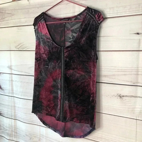 Rock & Republic Marbled Velvet Sleeveless Hi Low S - Picture 2 of 9